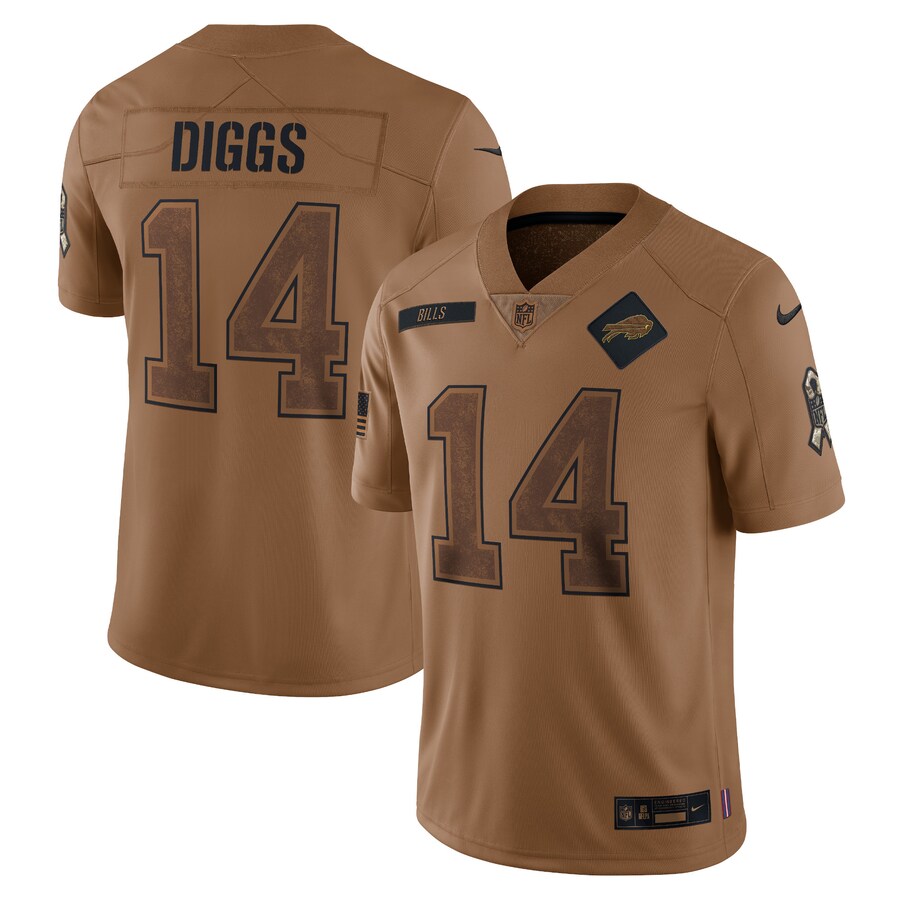Men's Buffalo Bills Stefon Diggs Nike Brown 2023 Salute To Service Limited Jersey - Jersey