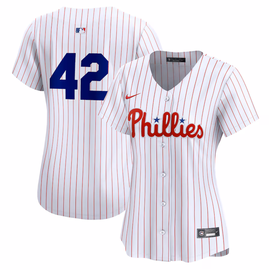 Women's Philadelphia Phillies  Nike White 2024 Jackie Robinson Day Home Limited Jersey - Jersey