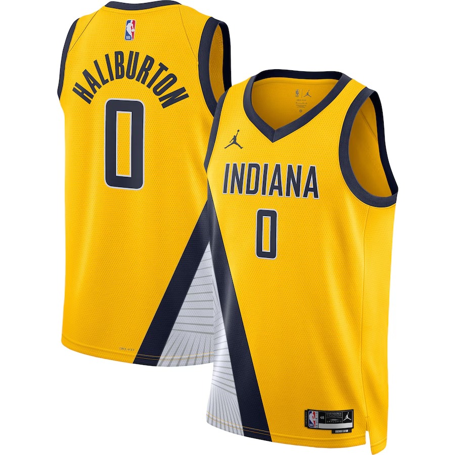 Unisex Indiana Pacers Tyrese Haliburton Jordan Brand Gold Swingman Jersey - Statement Edition - Jersey