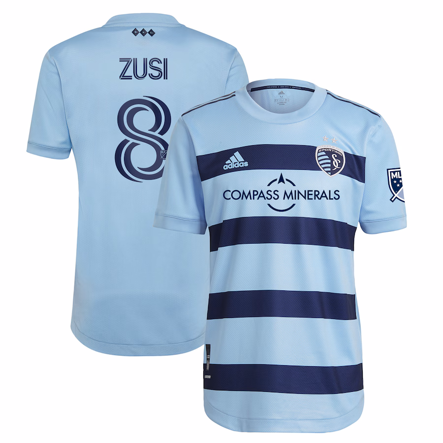 Men's Sporting Kansas City Graham Zusi adidas Light Blue 2021 Primary Team Authentic Player Jersey - Jersey