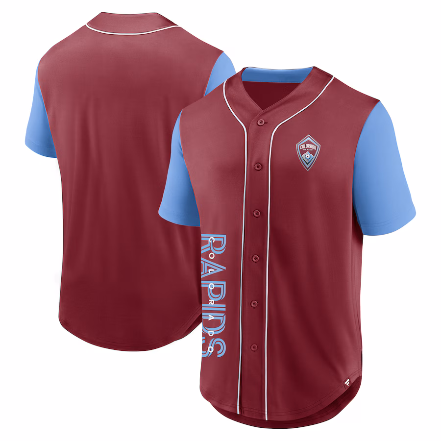 Men's Colorado Rapids Fanatics Burgundy Balance Fashion Baseball Jersey - Jersey