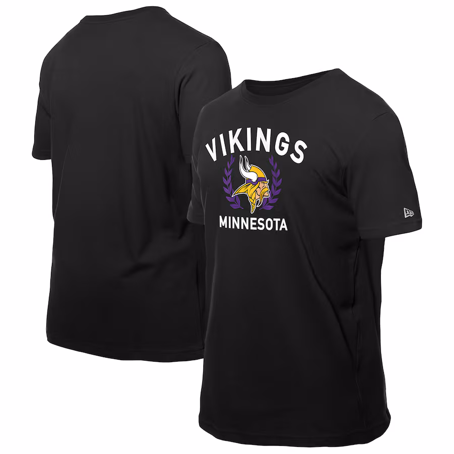 Men's Minnesota Vikings New Era Black 2025 NFL Draft T-Shirt - Jersey