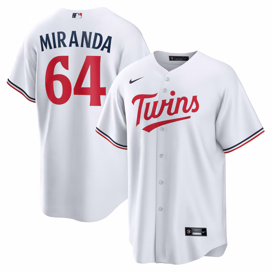 Men's Minnesota Twins Jose Miranda Nike White Home Replica Jersey - Jersey