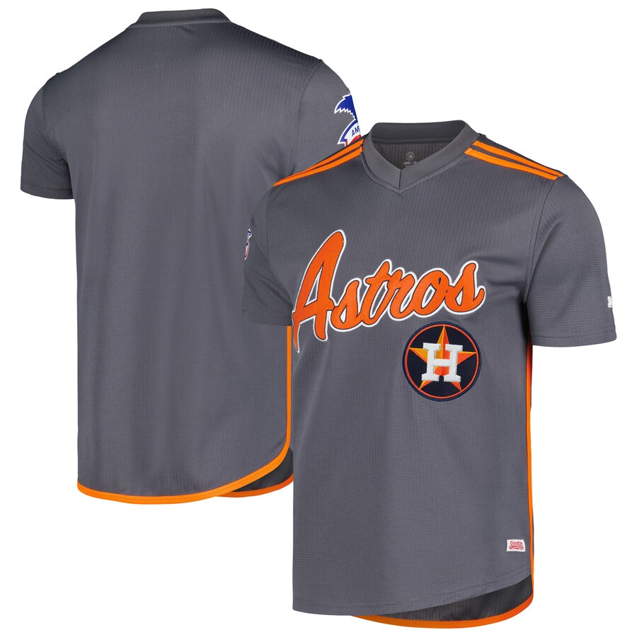 Men's  Houston Astros Stitches Charcoal Team V-Neck Jersey - Jersey
