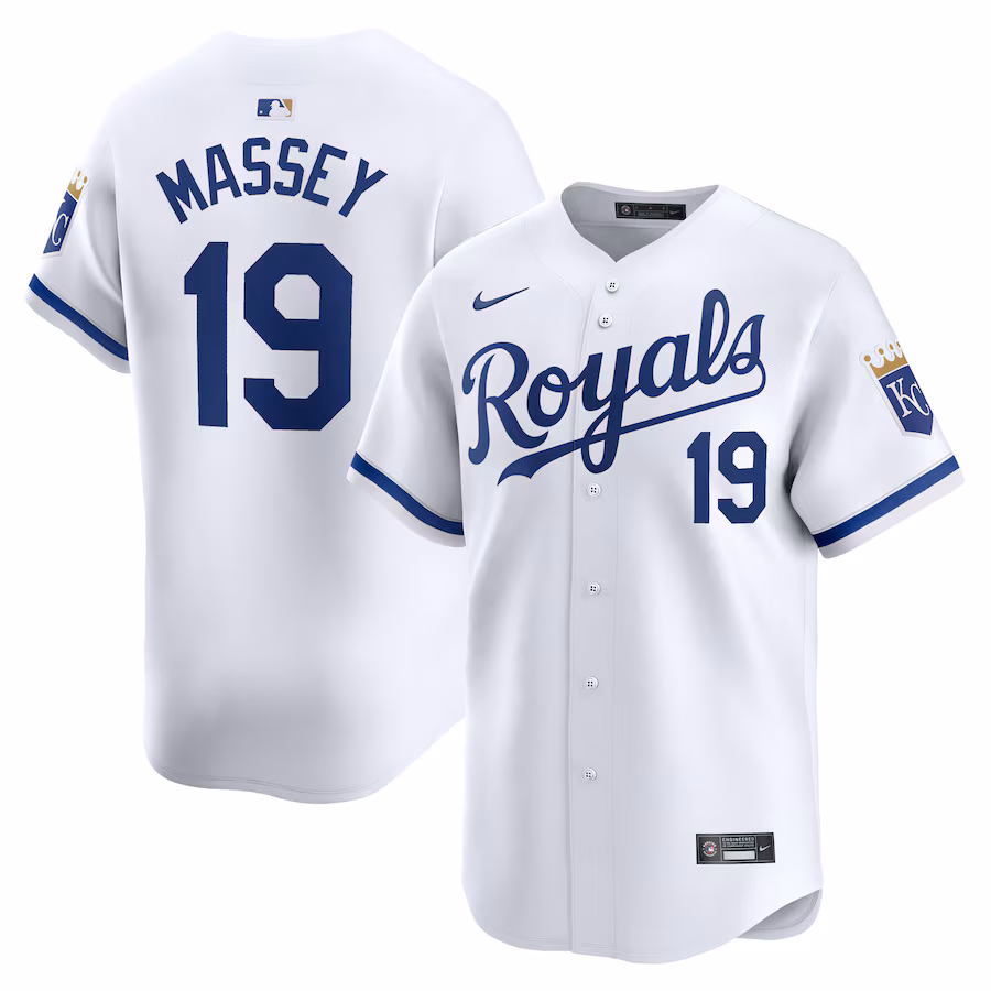 Men's Kansas City Royals Michael Massey Nike White Home Limited Player Jersey - Jersey