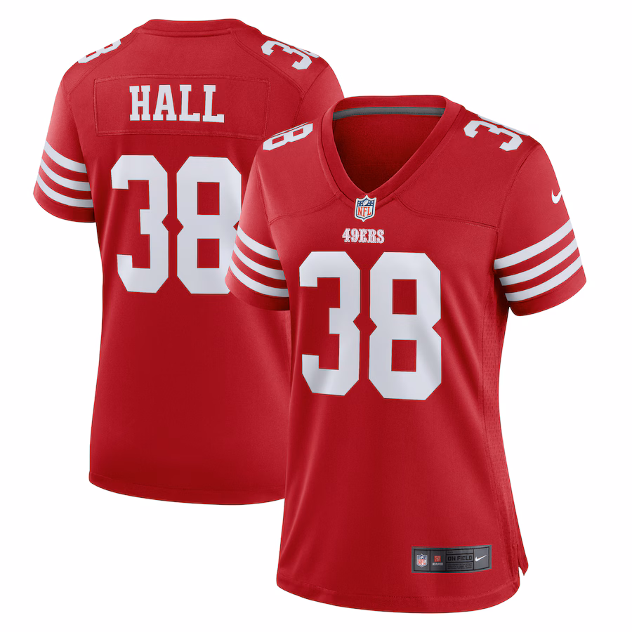 Women's San Francisco 49ers Kemon Hall Nike  Scarlet Team Game Jersey - Jersey