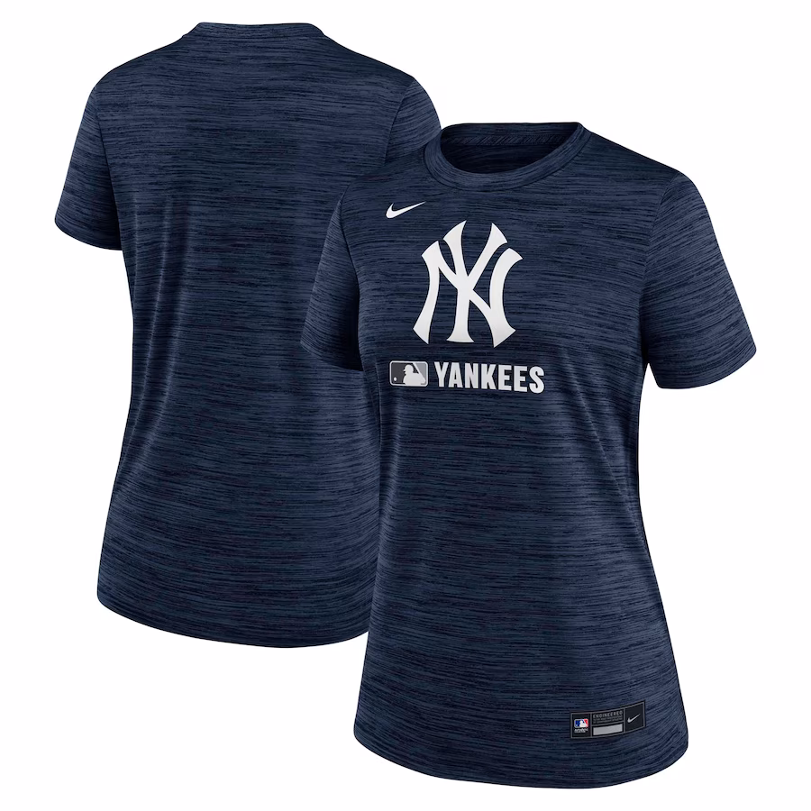 Women's New York Yankees Nike Navy Authentic Collection Velocity Performance T-Shirt - Jersey