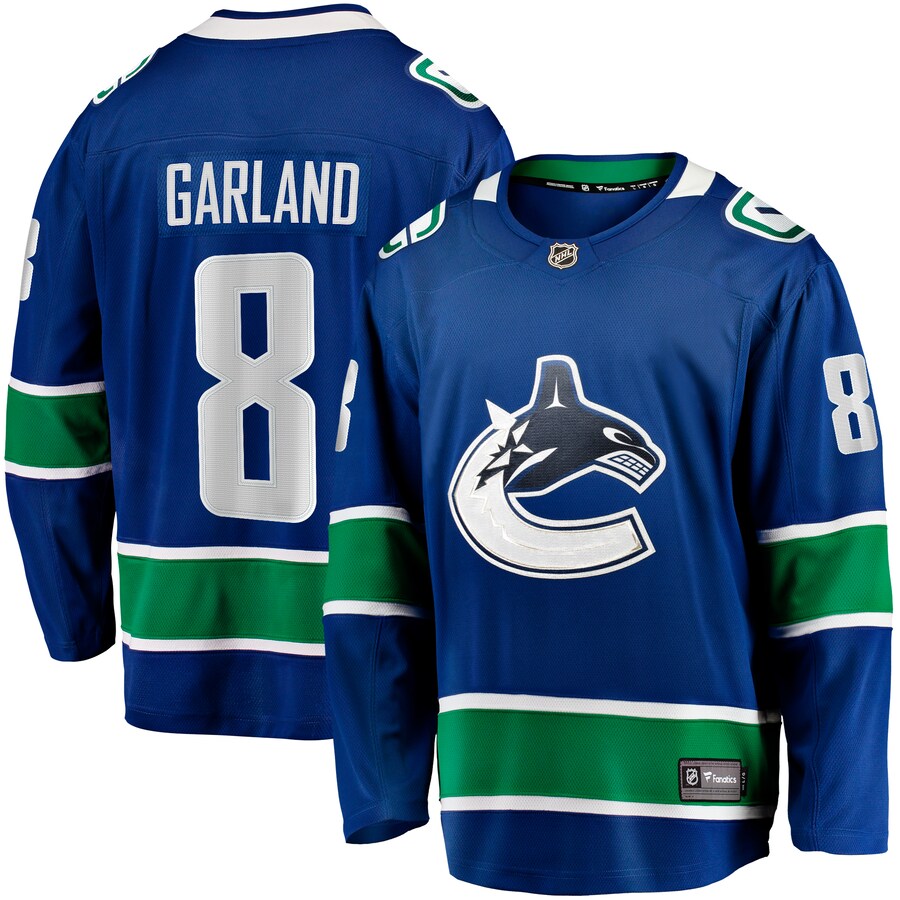 Men's Vancouver Canucks Conor Garland Fanatics Branded Blue Home Breakaway Jersey - Jersey