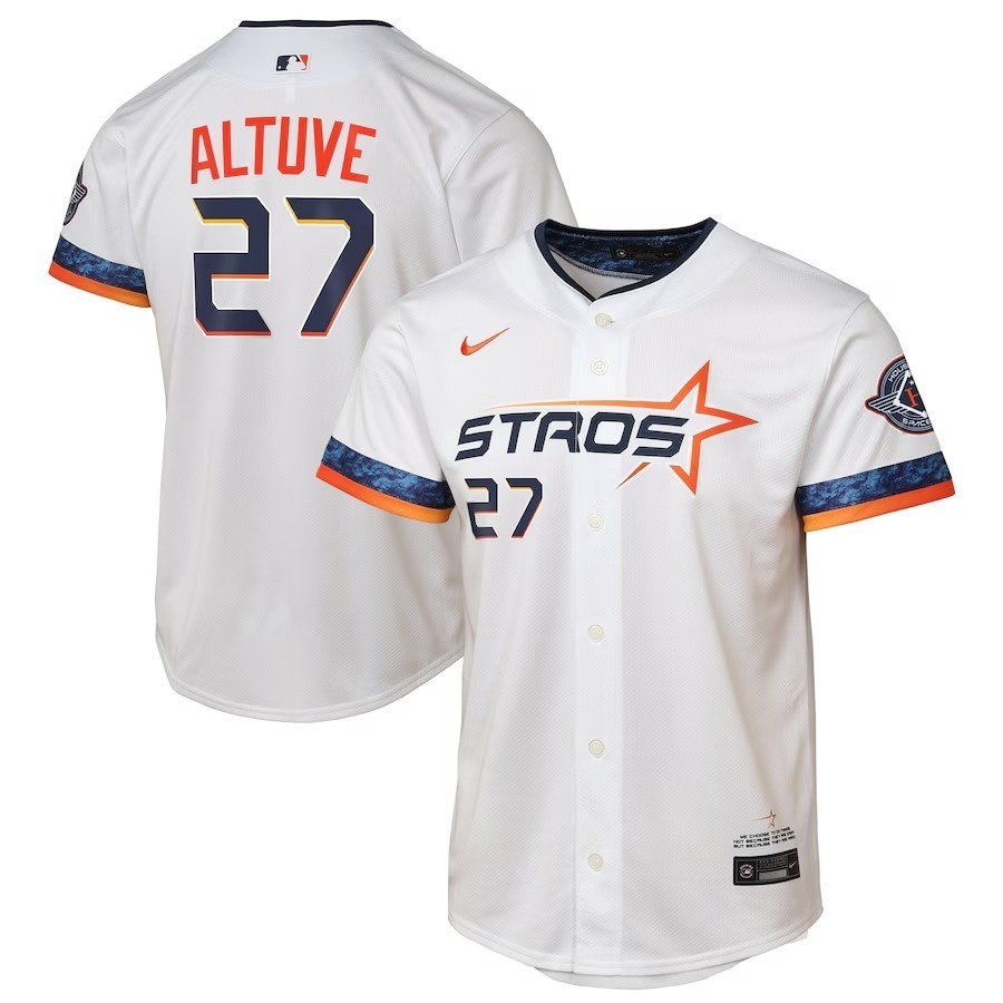 Youth Houston Astros Jose Altuve Nike White 2025 City Connect Limited Player Jersey - Jersey