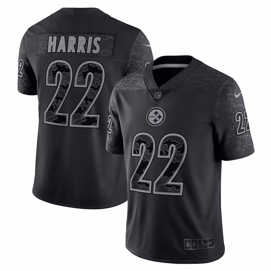 Men's Pittsburgh Steelers Najee Harris Nike Black RFLCTV Limited Jersey - Jersey