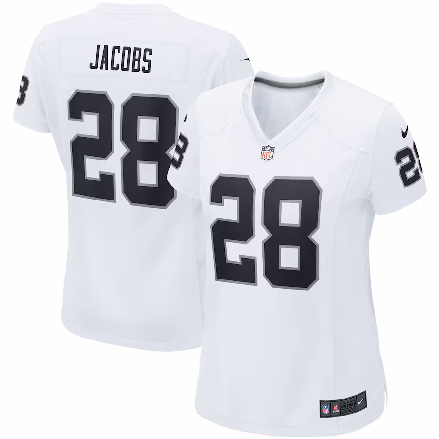 Women's Las Vegas Raiders Josh Jacobs Nike White Player Game Team Jersey - Jersey