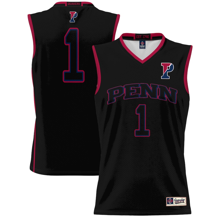 #1 Pennsylvania Quakers GameDay Greats Youth Lightweight Basketball Jersey - Black - Jersey