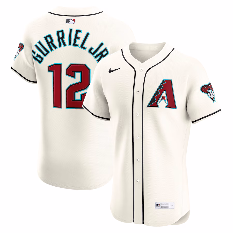 Men's Arizona Diamondbacks Lourdes Gurriel Jr. Nike Cream Home Elite Jersey - Jersey