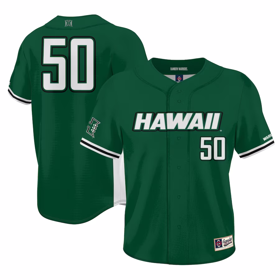 #1 Hawaii Rainbow Warriors GameDay Greats Lightweight Baseball Jersey - Green - Jersey
