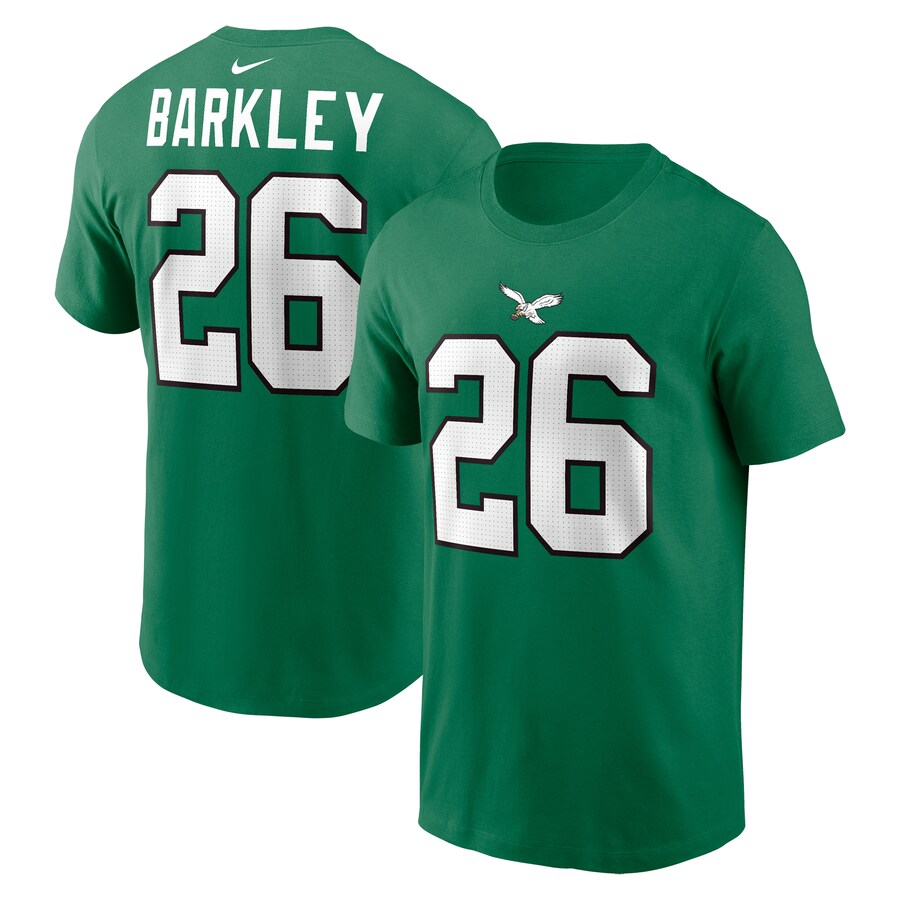 Men's Philadelphia Eagles Saquon Barkley Nike Kelly Green Player Name & Number T-Shirt - Jersey