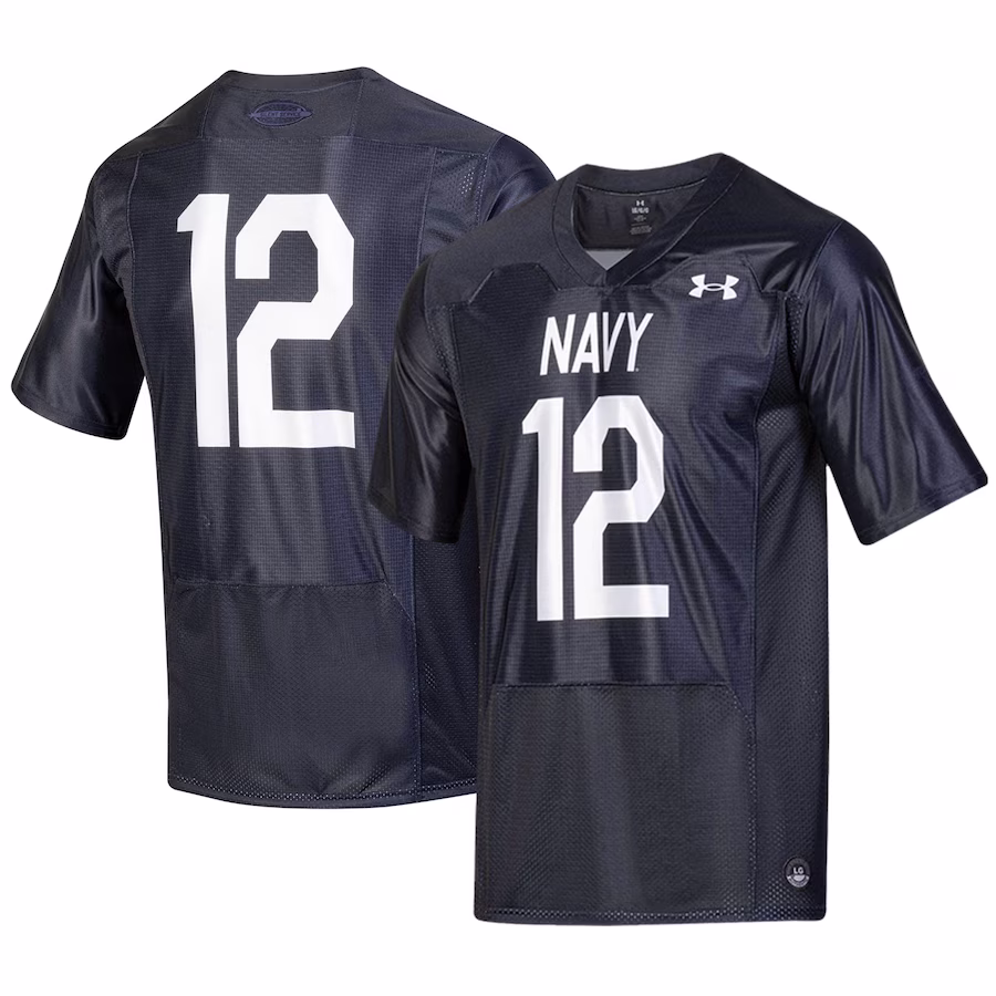 #12 Navy Midshipmen Under Armour Youth Silent Service Replica Football Jersey - Navy - Jersey