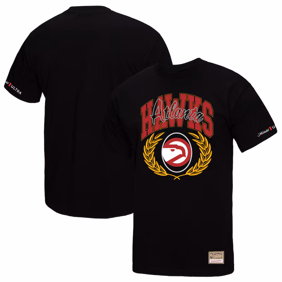 Men's Atlanta Hawks Mitchell & Ness Black NBA x Michelob Ultra Rewind II T-Shirt - Jersey