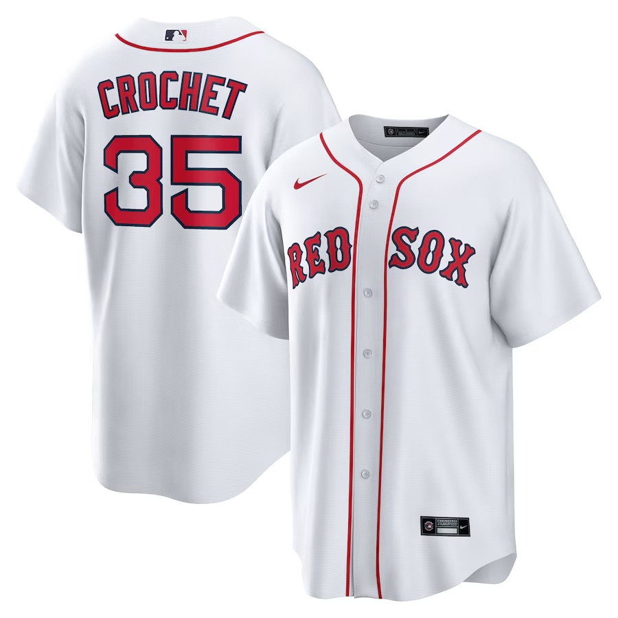 Men's Boston Red Sox Garrett Crochet Nike White Home Replica Jersey - Jersey