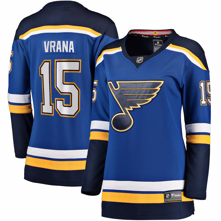 Women's St. Louis Blues Jakub Vrana Fanatics Blue Home Breakaway Jersey - Jersey
