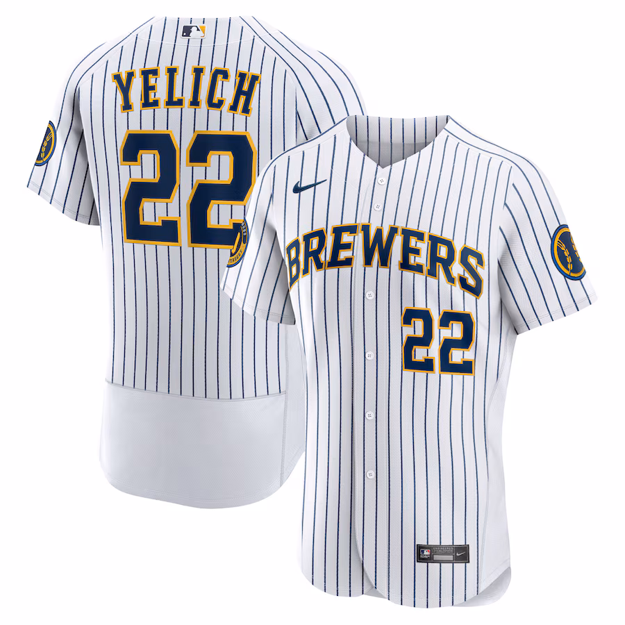 Men's Milwaukee Brewers Christian Yelich Nike White Alternate Authentic Player Jersey - Jersey