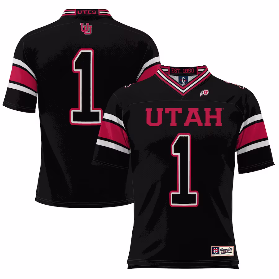 #1 Utah Utes GameDay Greats Football Jersey - Black - Jersey