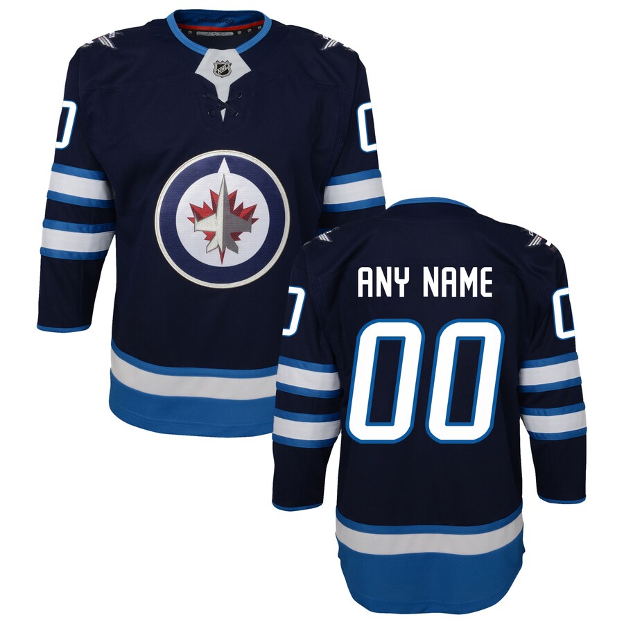 Youth Winnipeg Jets Navy Home Premier Custom Jersey - Jersey