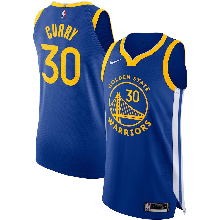 Men's Golden State Warriors Stephen Curry Nike Royal Authentic Jersey - Icon Edition - Jersey