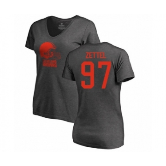 Football Women's Cleveland Browns #97 Anthony Zettel Ash One Color T-Shirt - Jersey
