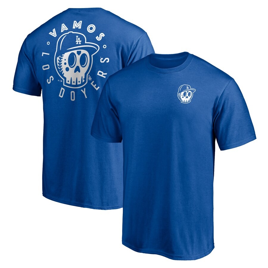 Men's Los Angeles Dodgers Royal Hometown Collection Sugar Skull Los Doyers T-Shirt - Jersey
