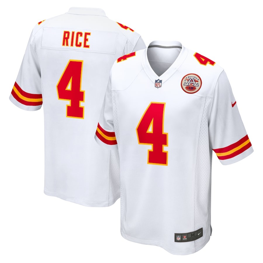 Men's Kansas City Chiefs Rashee Rice Nike  White  Game Jersey - Jersey