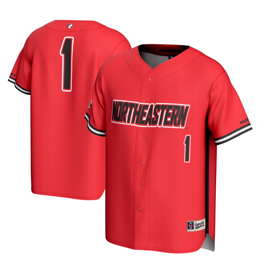 #1 Northeastern Huskies GameDay Greats Youth Lightweight Baseball Fashion Jersey - Red - Jersey