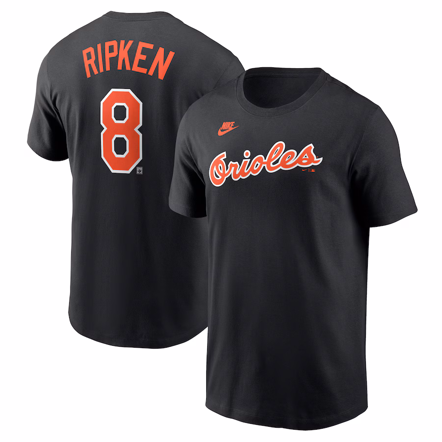 Men's Baltimore Orioles Nike Black Cooperstown Collection Fuse Name & Number T-Shirt - Jersey