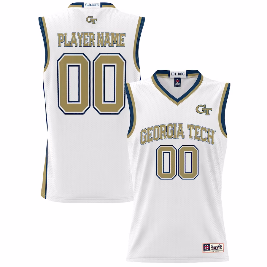 Georgia Tech Yellow Jackets GameDay Greats Unisex NIL Pick-A-Player Lightweight Basketball Jersey - White - Jersey