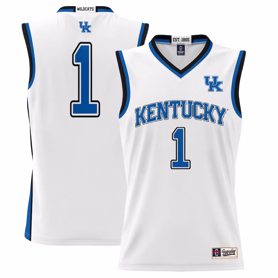 #1 Kentucky Wildcats GameDay Greats Youth Lightweight Basketball Jersey - White - Jersey