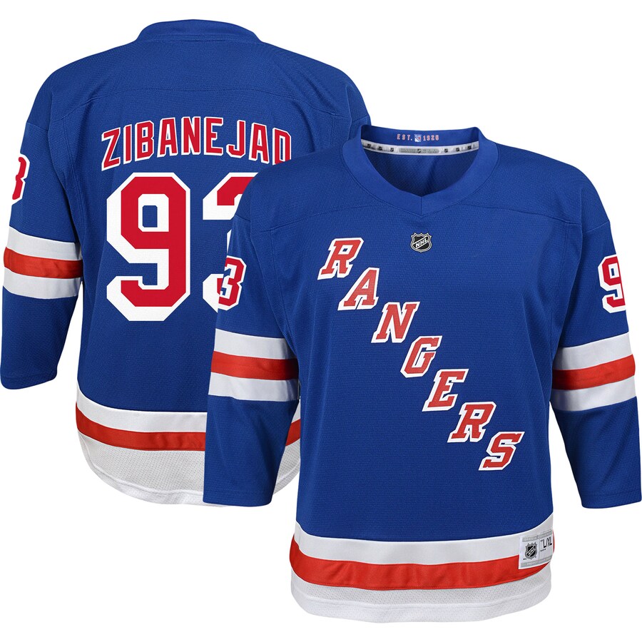 Youth New York Rangers Mika Zibanejad Blue Home Replica Player Jersey - Jersey