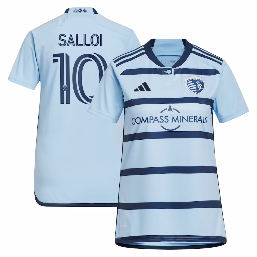 Women's Sporting Kansas City Daniel Salloi adidas Light Blue 2024 Hoops 4.0 Replica Player Jersey - Jersey