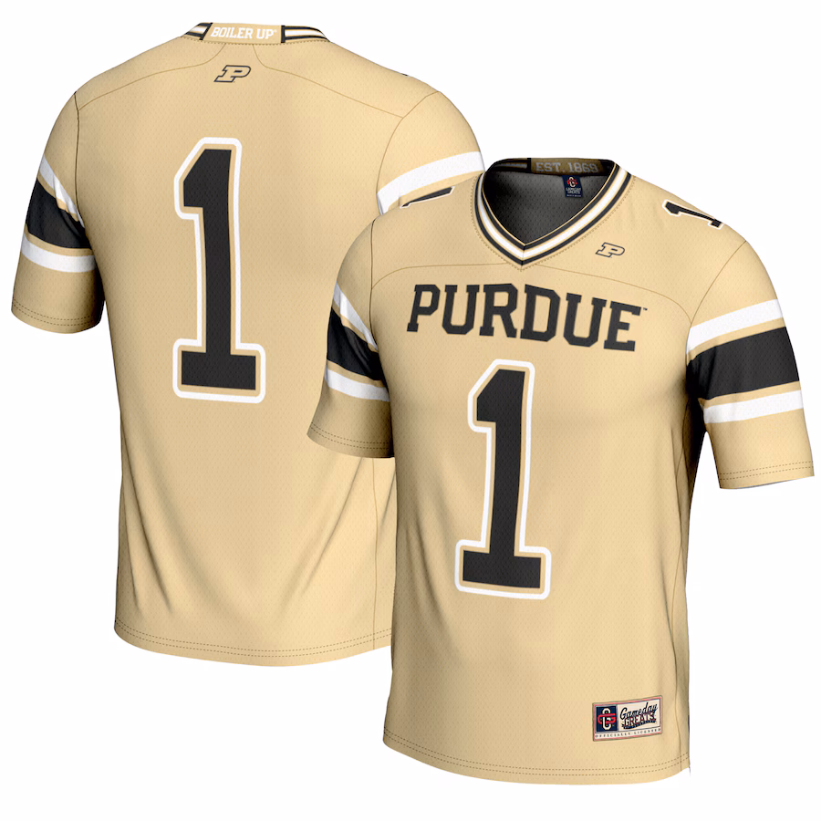 Youth GameDay Greats #1 Gold Purdue Boilermakers Endzone Football Jersey - Jersey