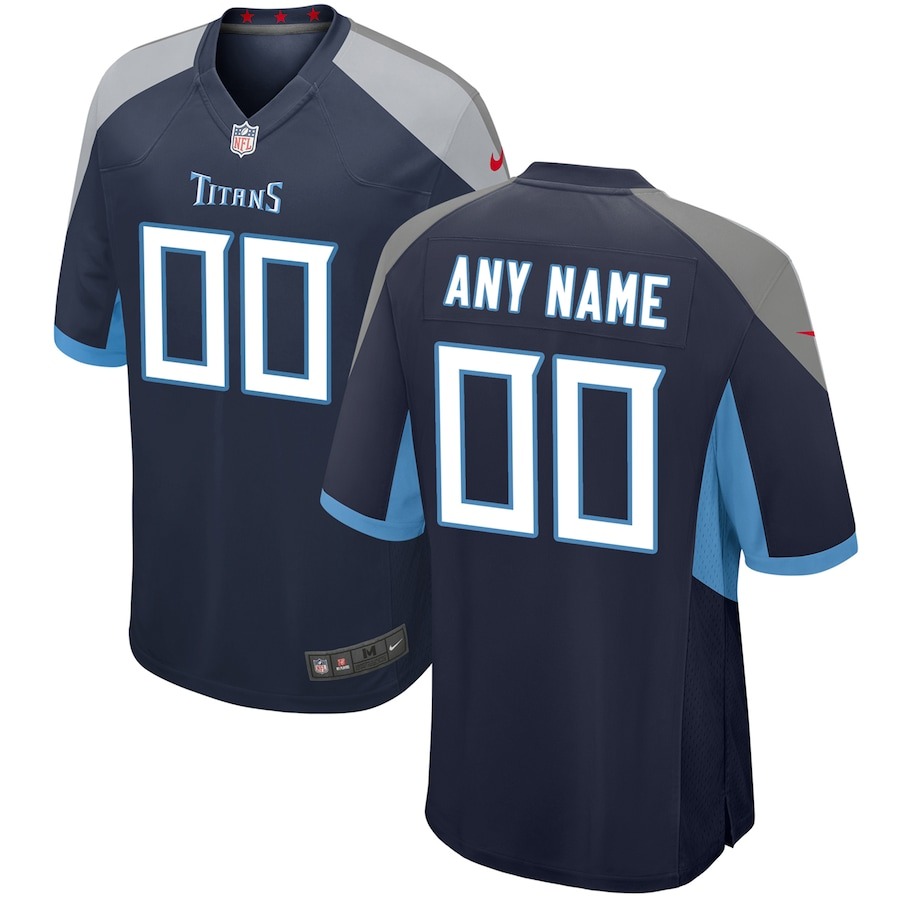 Youth Tennessee Titans Navy Nike Custom Game Jersey - Jersey