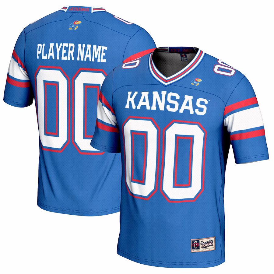 Kansas Jayhawks GameDay Greats Youth NIL Pick-A-Player Football Jersey - Royal - Jersey