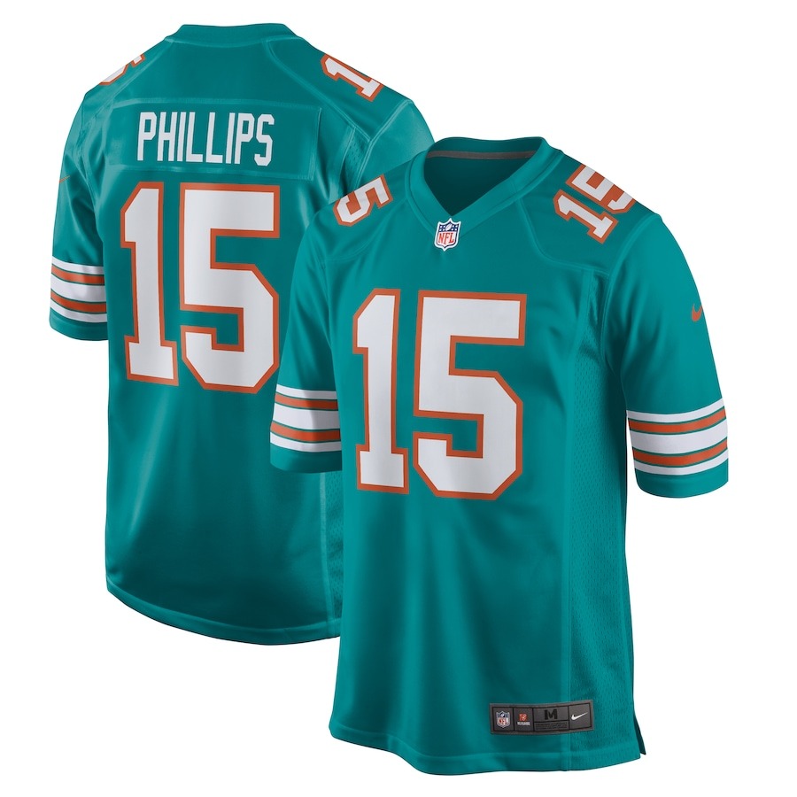 Men's Miami Dolphins Jaelan Phillips Nike Aqua Alternate Game Jersey - Jersey