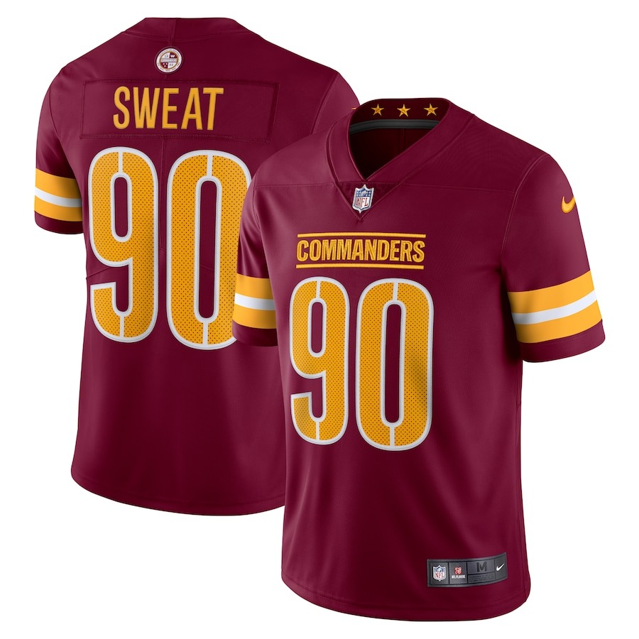 Men's Washington Commanders Montez Sweat Nike Burgundy Vapor Limited Jersey - Jersey