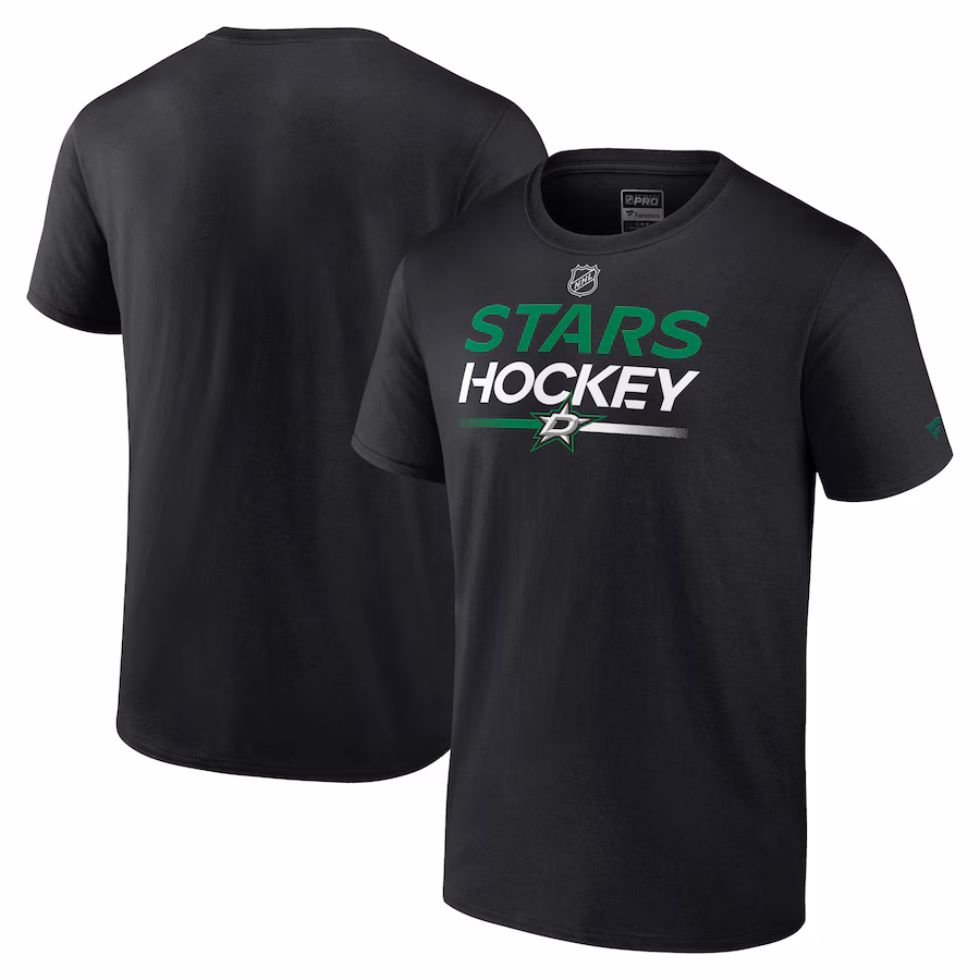 Men's Dallas Stars Fanatics Black Authentic Pro Primary T-Shirt - Jersey