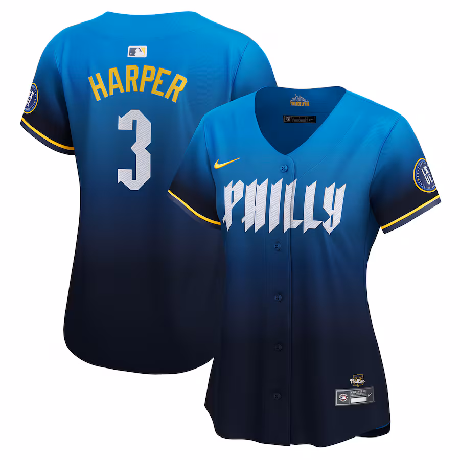 Women's Philadelphia Phillies Bryce Harper Nike Blue 2024 City Connect Limited Player Jersey - Jersey