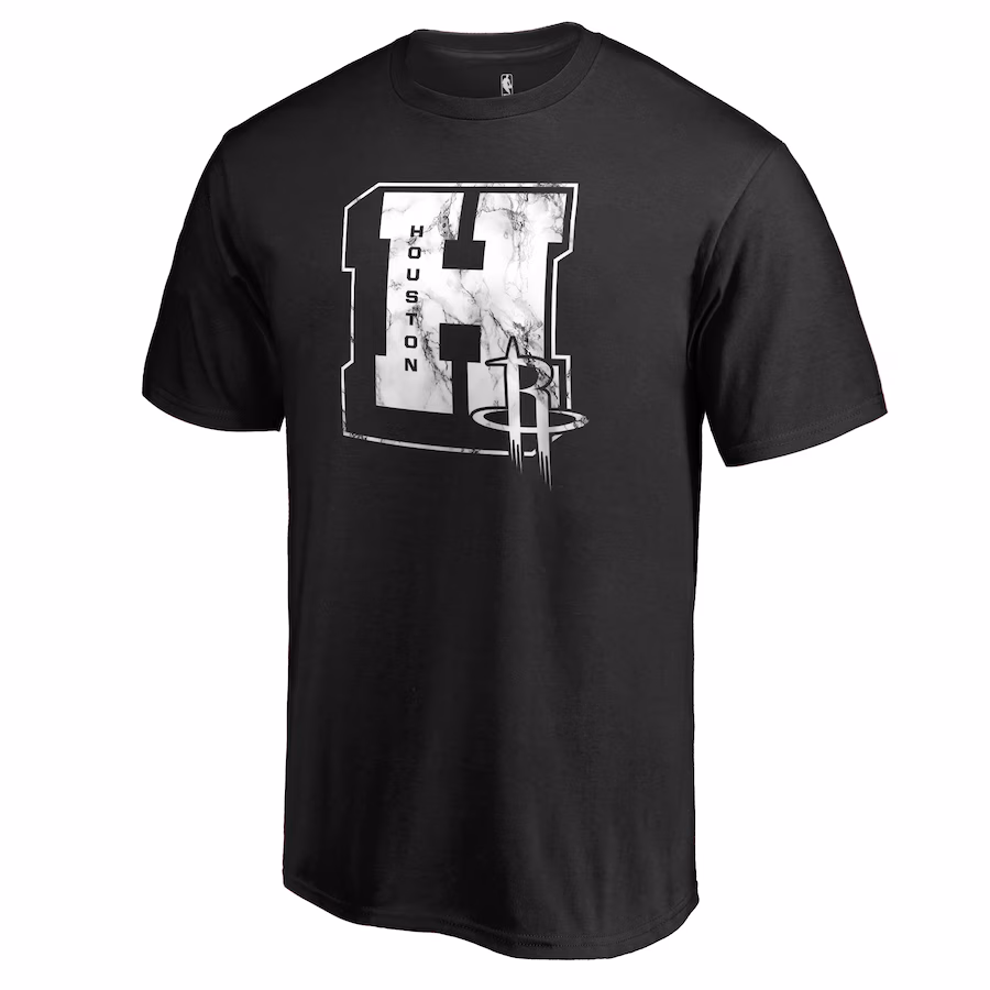 Men's Houston Rockets Black Letterman T-Shirt - Jersey