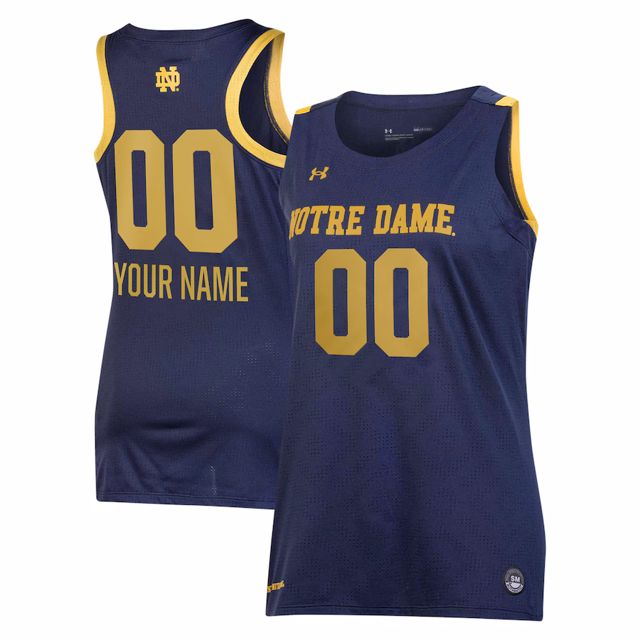 Notre Dame Fighting Irish Under Armour Women's Custom Alternate Basketball Jersey - Navy - Jersey