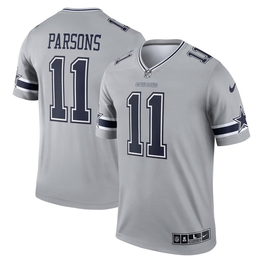 Men's Dallas Cowboys Micah Parsons Nike Gray Inverted Legend Player Jersey - Jersey