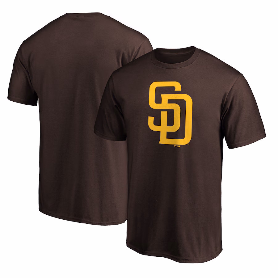 Men's San Diego Padres Brown Official Team Logo T-Shirt - Jersey