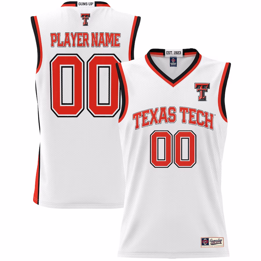 Texas Tech Red Raiders GameDay Greats Unisex  Lightweight NIL Pick-A-Player Basketball Jersey - White - Jersey