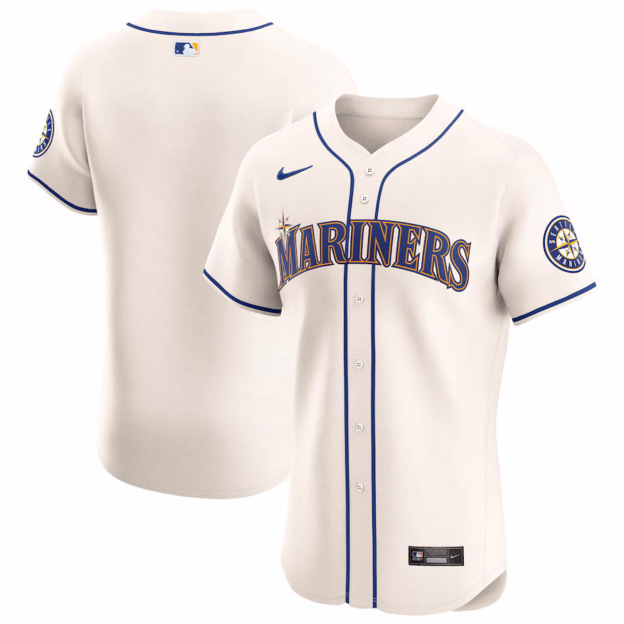 Men's Seattle Mariners Nike Cream Alternate Vapor Premier Elite Patch Jersey - Jersey