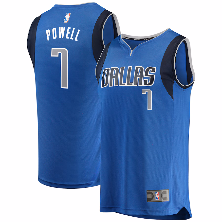 Men's Dallas Mavericks Dwight Powell Fanatics Blue Fast Break Replica Team Color Player Jersey - Icon Edition - Jersey